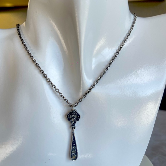 CHRISTIAN DIOR SIGNED GUNMETAL NECKLACE - Picture 9 of 12